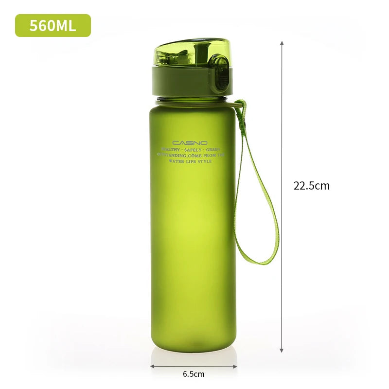 400/560ml bouteille d'eau Sport bouteille à boire Portable étanche Shaker bouteille en plastique Drinkware Sport de plein air Fitness sans BPA