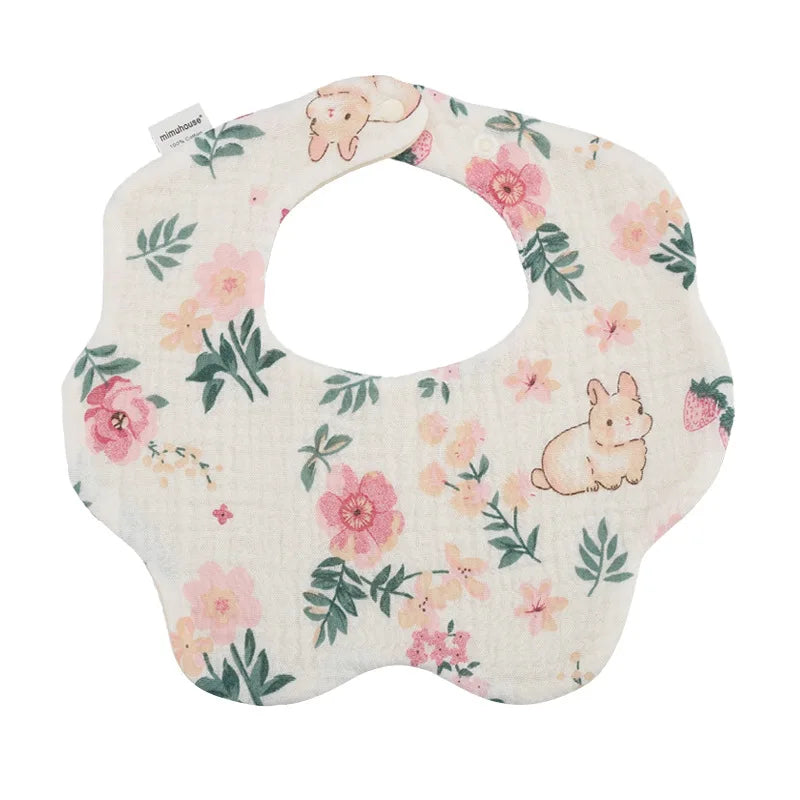 Bavoirs en coton imperméables pour nouveau-né, tissus réglables pour nourrissons filles et garçons, bavoir imprimé de dessin animé mignon, accessoires d'alimentation pour bébé