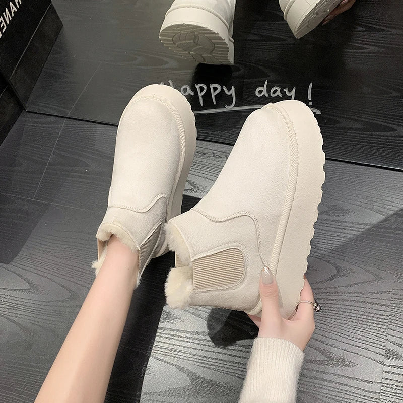 2025 nouvelles bottes de neige à semelles épaisses pour femmes en peluche chaude marque de luxe bottines de créateur hiver Mujer Botas nouvelles bottines pour femmes