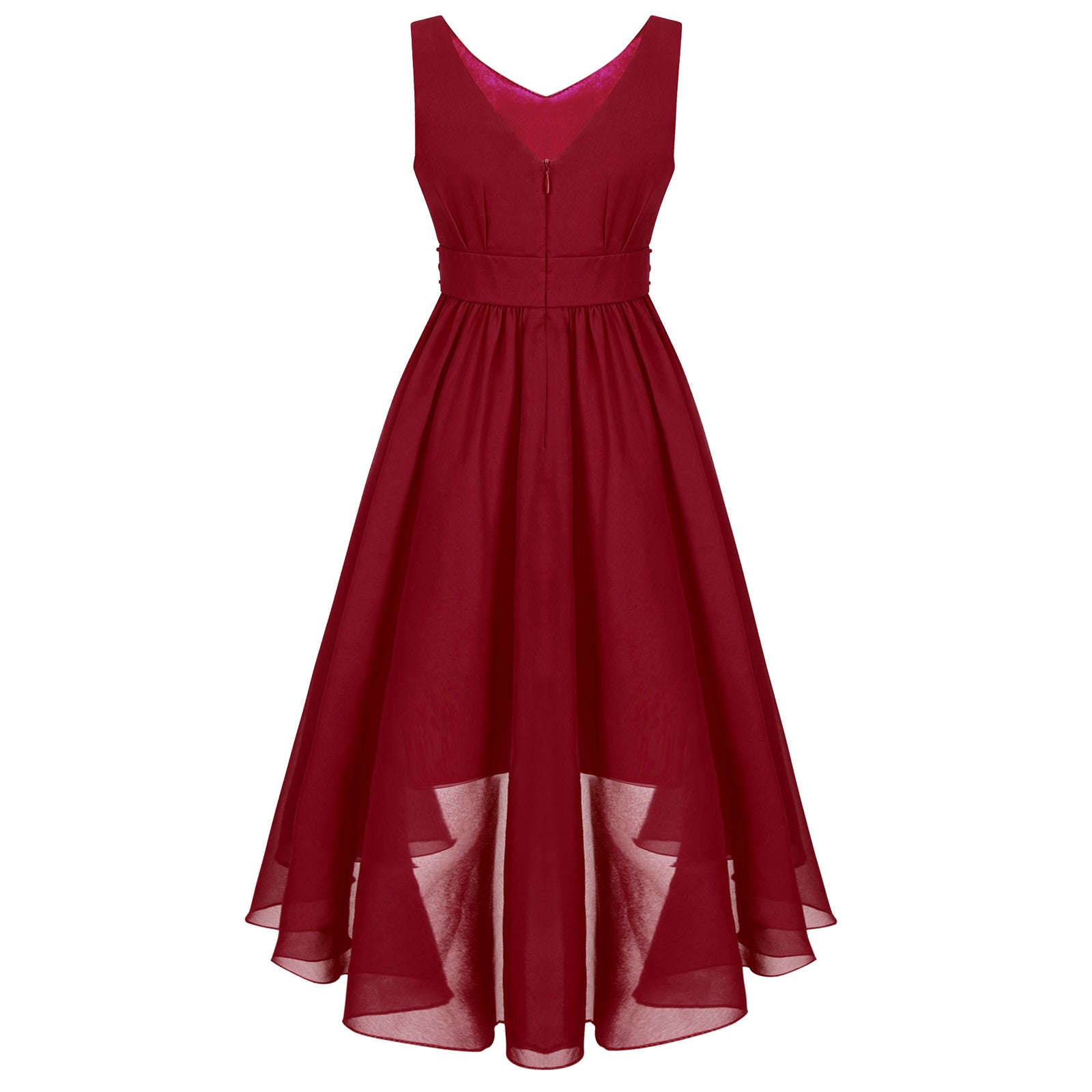 Robe perlée pour filles, élégante, brillante, rose, pour adolescentes, pour cérémonie de première Communion, ourlet Hi-Lo, fleur de demoiselle d'honneur