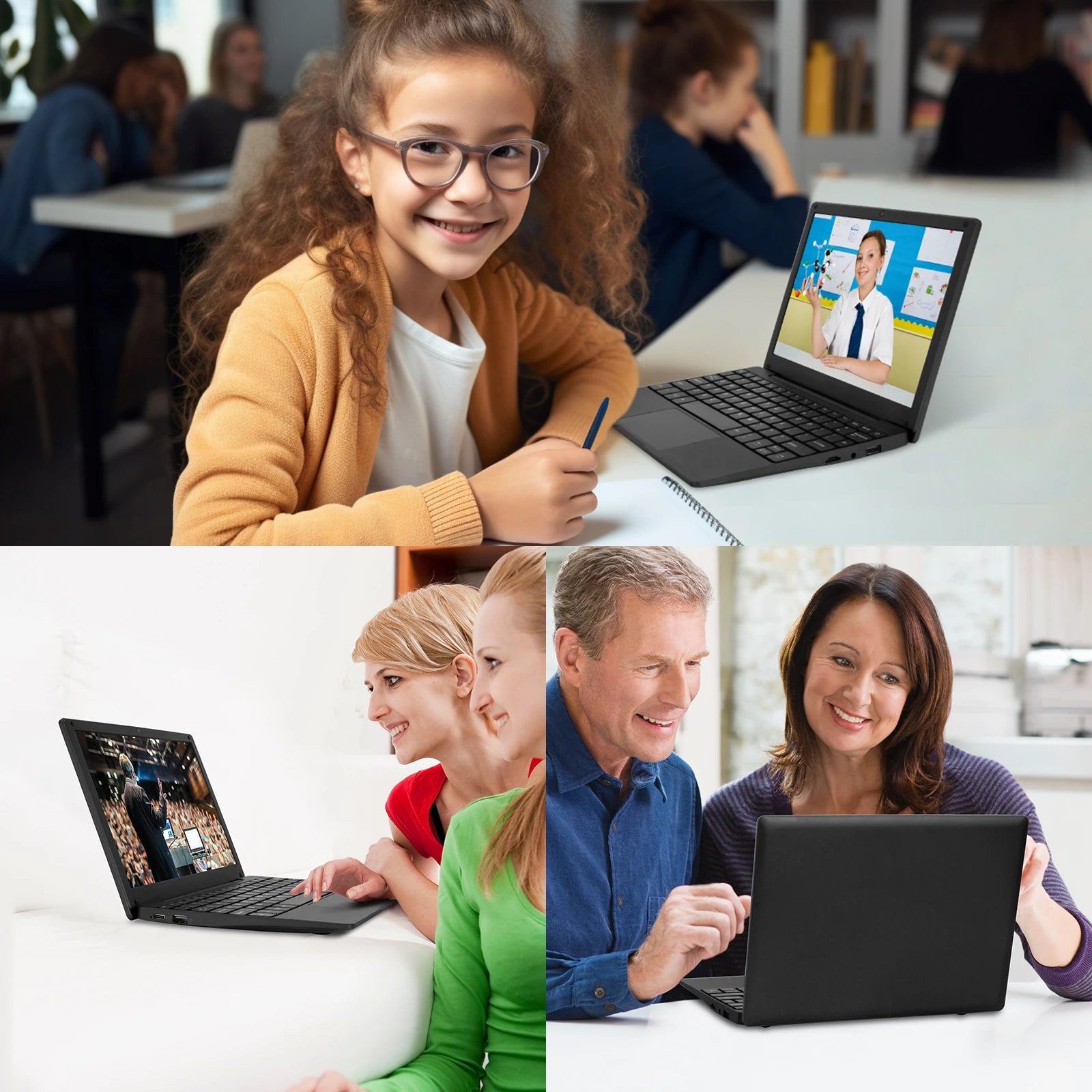 Factory direct sale 2025 latest Android 10.3 13.0 slim tablet laptop 2GB RAM + 64GB Netbook A133 CPU computer Wi-Fi USB