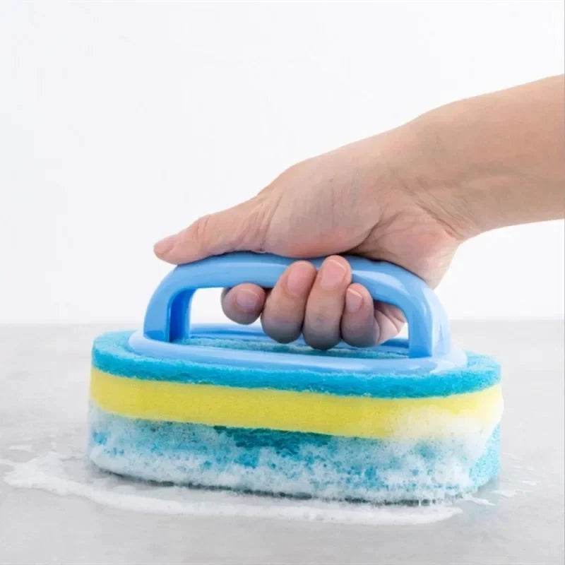 Éponge de nettoyage de cuisine et de salle de bains, brosse de nettoyage, outils à poignée, accessoires ménagers parfaits pour mur de verre, toilettes en céramique 1 pièce