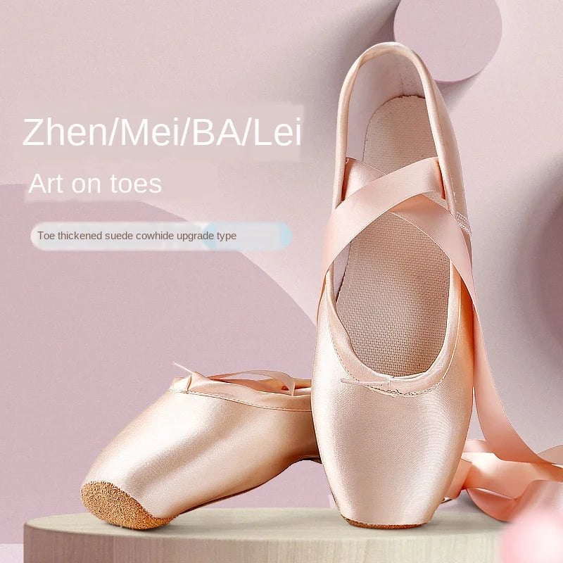 Femmes chaussures de danse de Ballet enfant et adulte chaussures de Pointe de Ballet professionnel avec rubans chaussures femme Zapatos Mujer baskets filles
