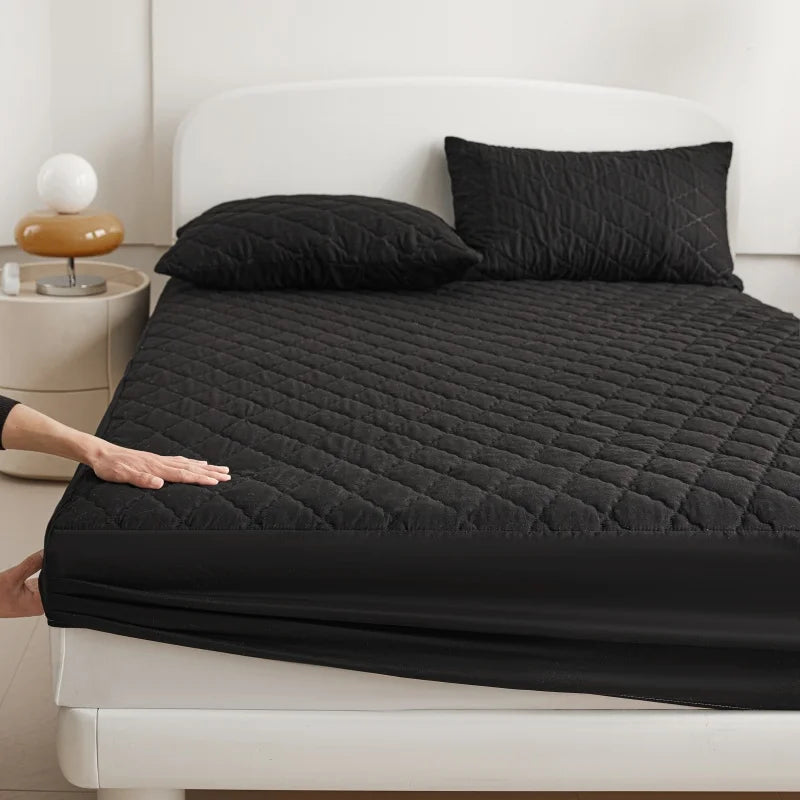 Housse de matelas matelassée épaisse et imperméable, protection de matelas, drap-housse Queen King, couverture de lit (sans taie d'oreiller)