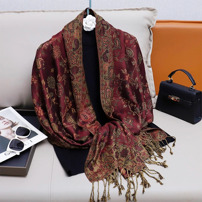 Foulard Paisley impressions Design Hijabs Pour Femme Cachemire Pashmina Chale Dame enveloppe Chaud Hiver Foulards Femme
