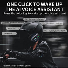 Casque de moto Bluetooth 5.3 sans fil, étanche IPX6, réduction du bruit, écouteur, 2000mAh, longue veille, mains libres