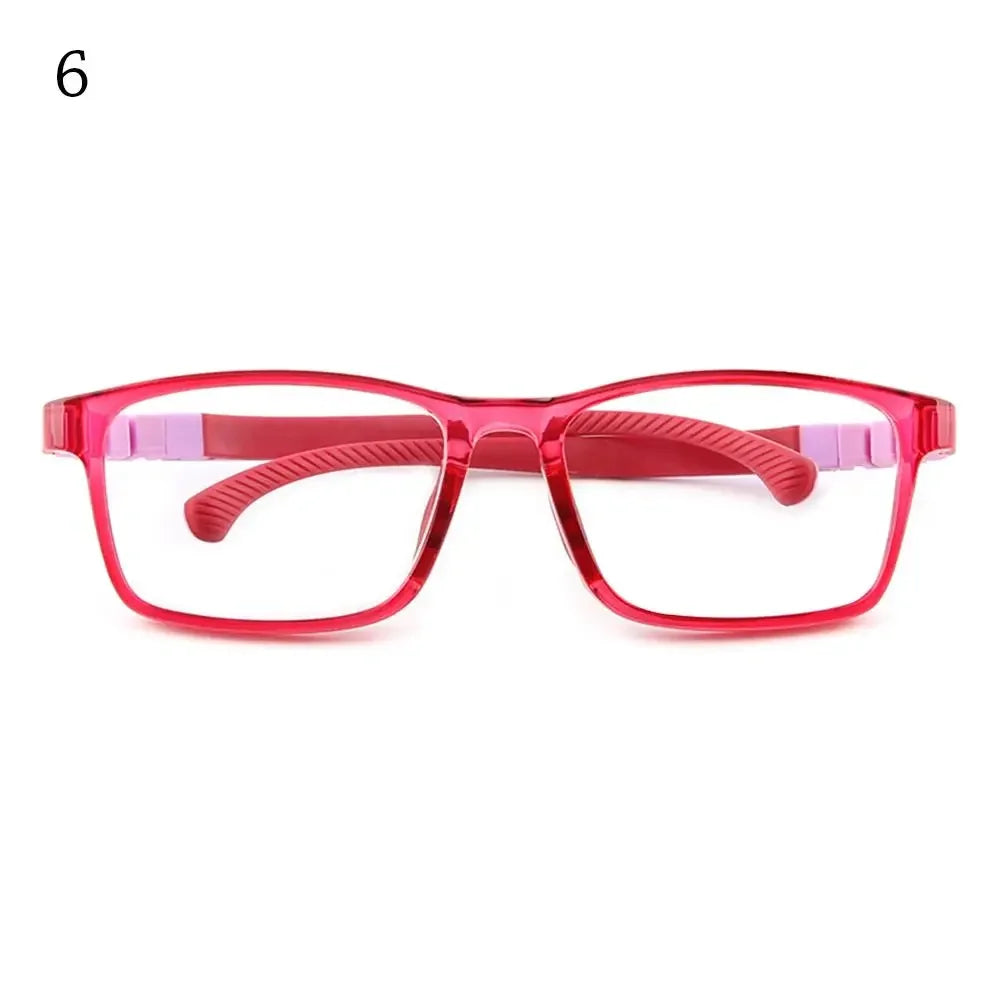 Children's blue light blocking glasses, silicone, for boys and girls, for computer use, ultra-lightweight, square, transparent