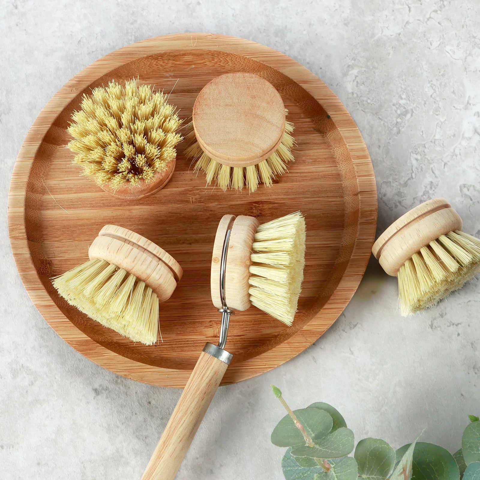 Brosses à vaisselle en bambou remplaçables, épurateurs de nettoyage en bois de cuisine, outil de nettoyage ménager, 4/5 pièces
