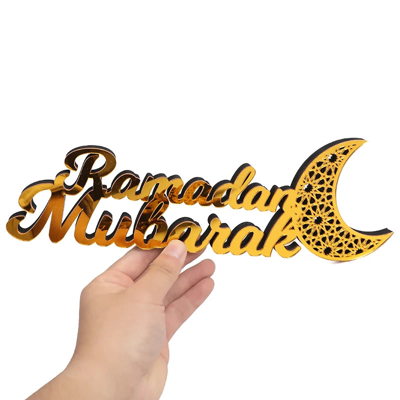 Ornement acrylique du Ramadan Mubarak 2025 Eid Mubarak Ramadan Kareem, décoration pour la maison, décor de fête musulmane islamique, cadeau Eid Al Adha