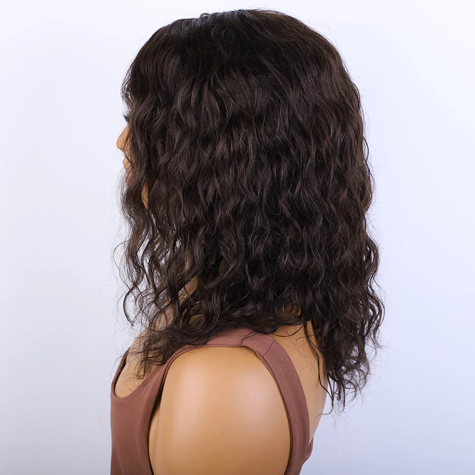 Perruques de Cheveux humains supérieures coupe lutin courte brun naturel Multi séparation 100% vrais Perruques de Cheveux humains Perruques Cheveux Humains de haute qualité