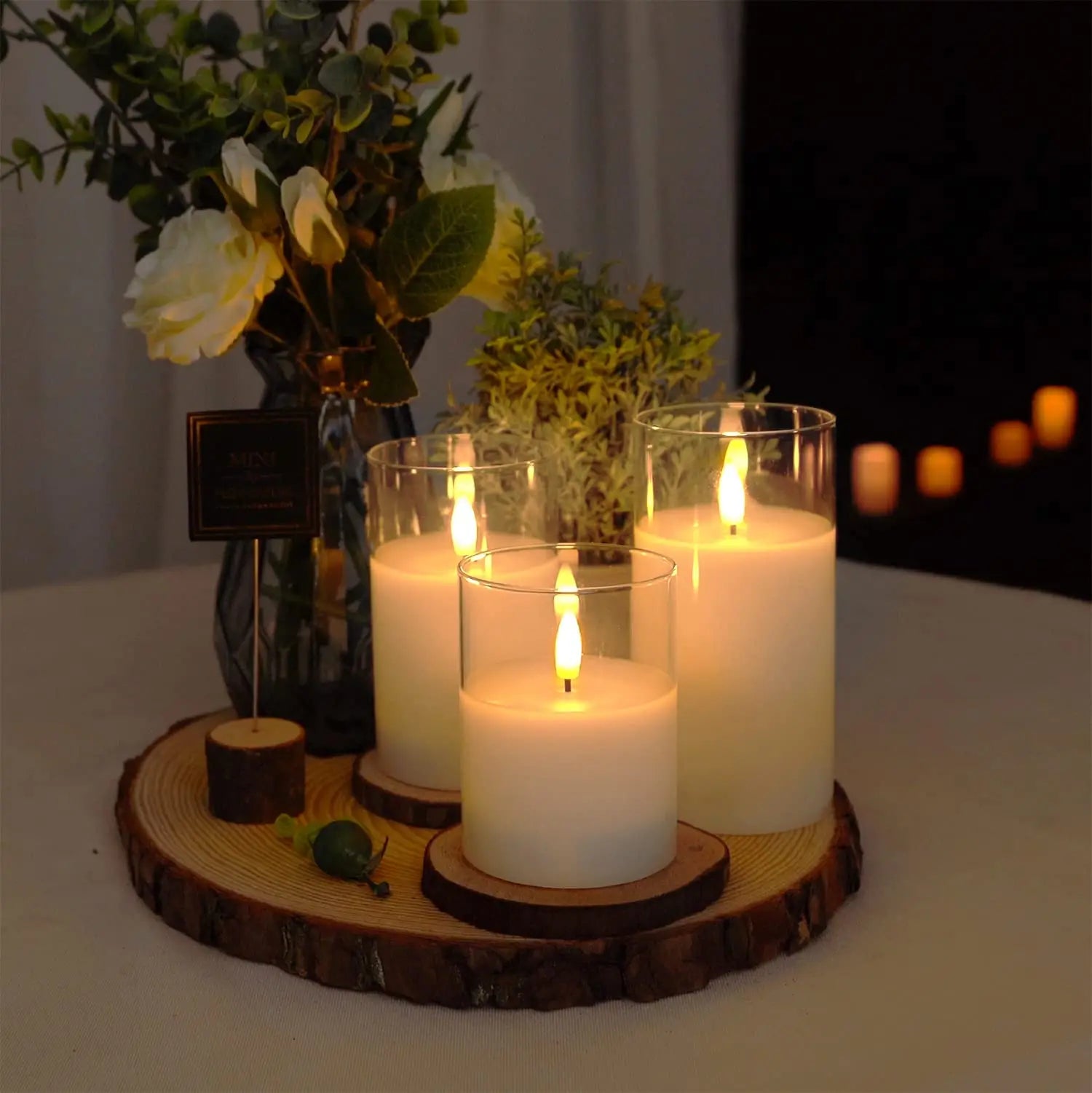 Bougies sans flamme 3D wick bougie LED électrique à piles avec télécommande pour fête hôtel mariage décoration d'anniversaire