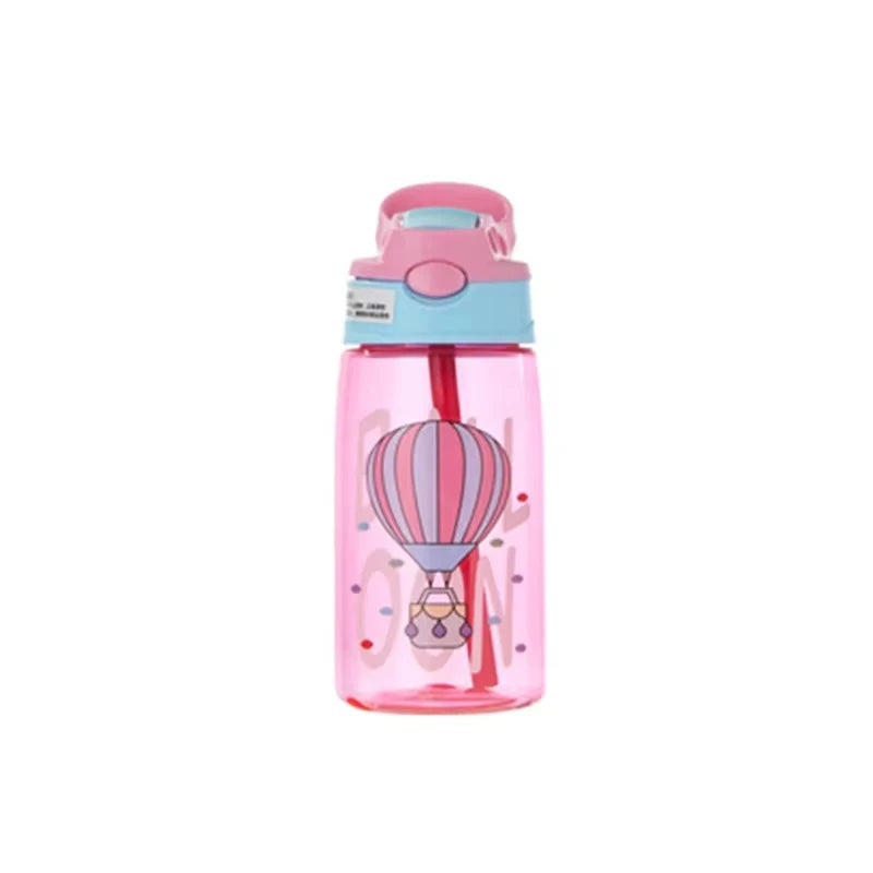 Bouteilles d'eau pour enfants de 480Ml, gobelets d'alimentation créatifs de dessin animé avec pailles et couvercles, anti-déversement, portables pour tout-petits