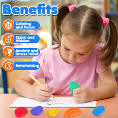 Jouets sensoriels en pierre de Silicone pour adultes, 6 paquets texturés pour l'autisme et les enfants, jouets apaisants, anti-Stress, nouvelle collection 2025