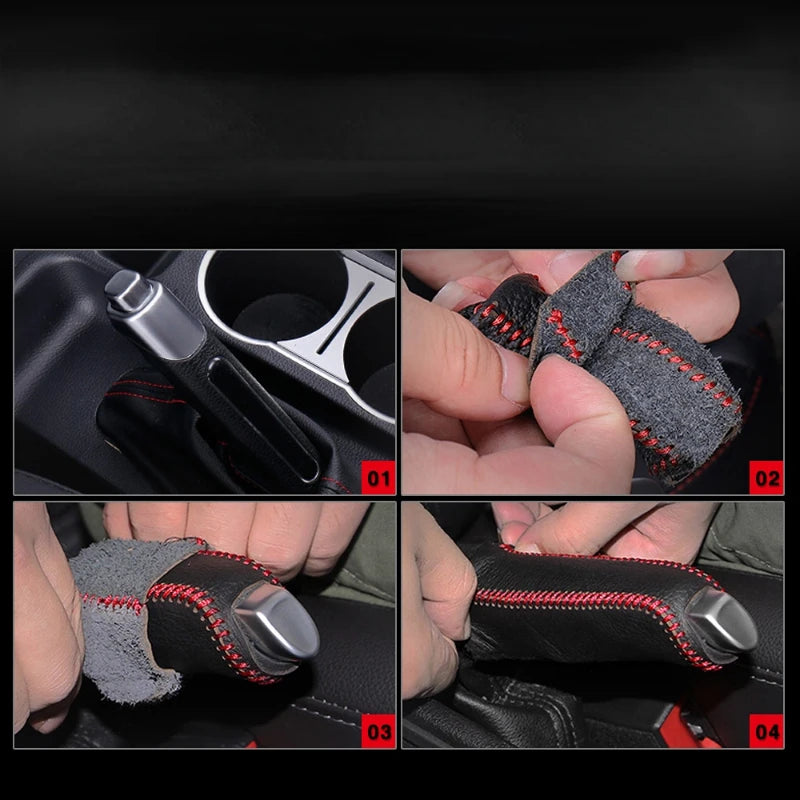 Couvercle de frein à main pour équipement Automobile, accessoires d'intérieur Automobile, boîte de frein à main manuelle, poignée de tête d'engrenage, décoration Automobile