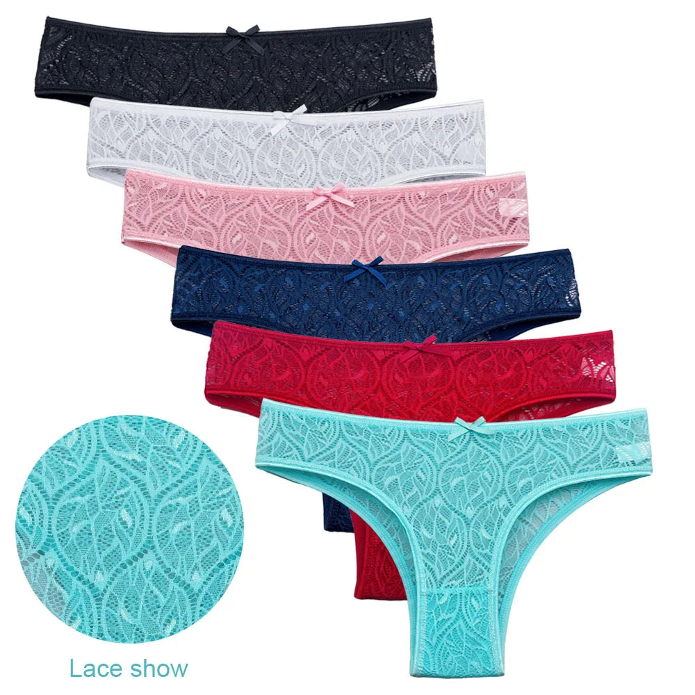 5 pièces/ensemble slips en maille M-2XL culottes en dentelle sous-vêtements transparents Sexy culottes taille basse filles intimes Lingeri