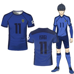 T-shirt homme ISAGI 3D imprimé, sport, séchage rapide, respirant, anime cosplay, Harajuku, équipe de football, ample, entraînement, manches courtes, été