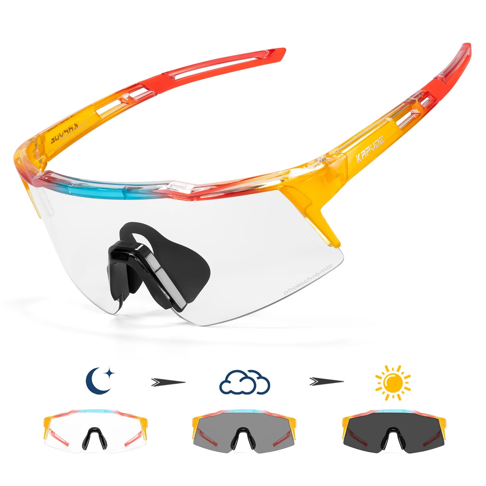 Kapvoe lunettes de soleil photochromiques pour enfants Protection UV400 lunettes de cyclisme de Sport enfants garçons filles lunettes de vélo de mode lunettes de vélo