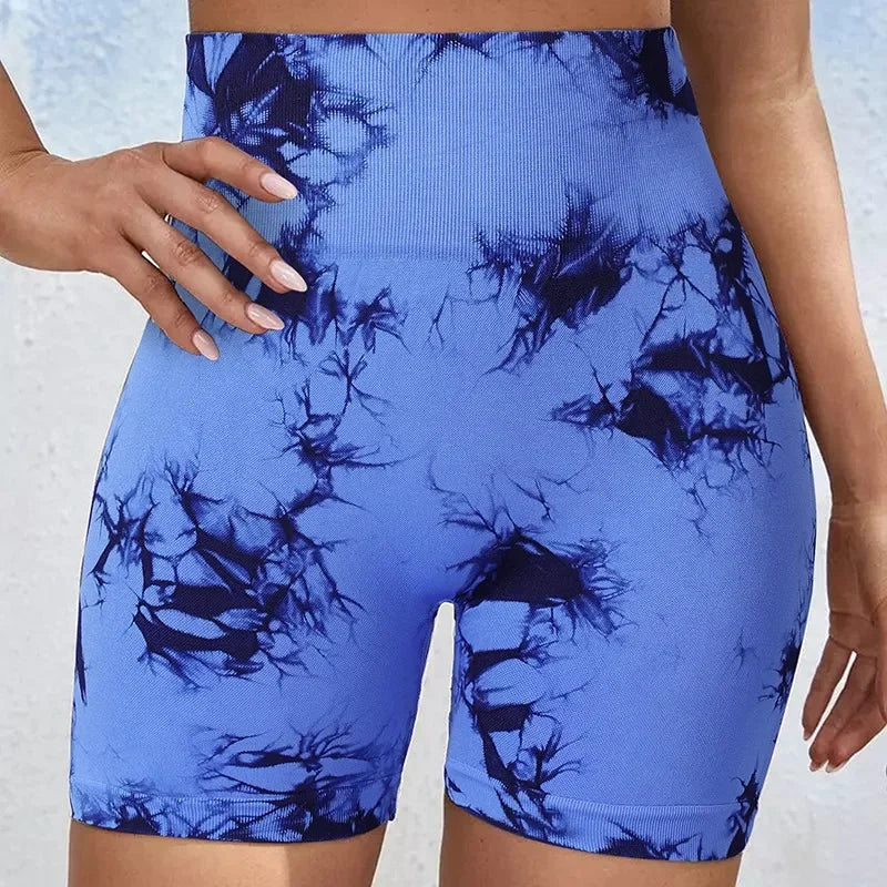 Short de Yoga Tie-Dye pour femmes, short de sport à haute élasticité, Push Up, course à pied, entraînement, Fitness, Leggings de sport courts pour femmes
