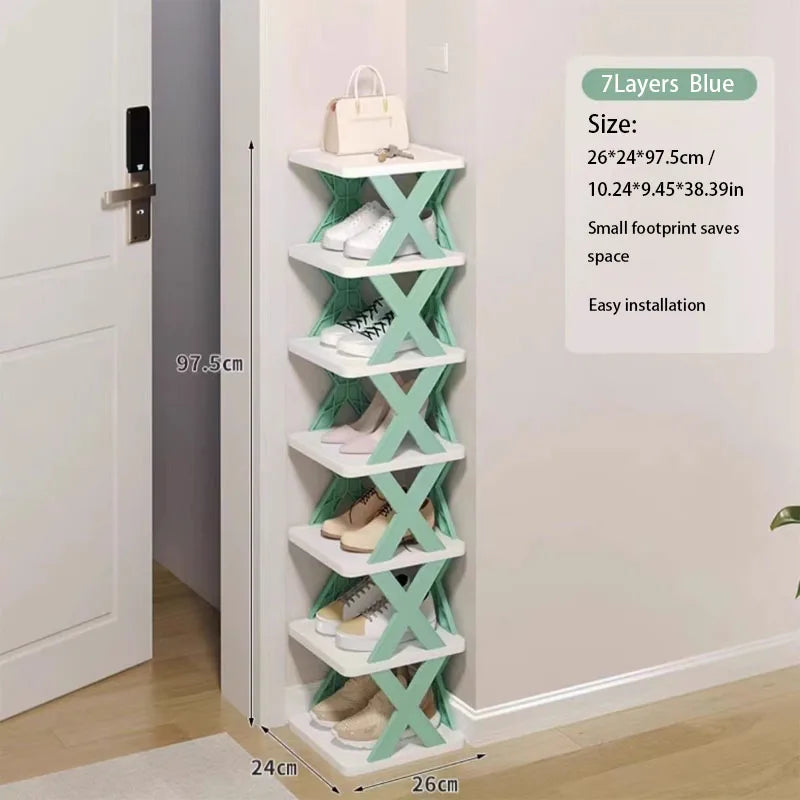 Étagère de rangement pour chaussures, étagère à chaussures détachable, étagère multicouche pour la maison, salon, hôtel, chambre à coucher, armoire de couleur simple