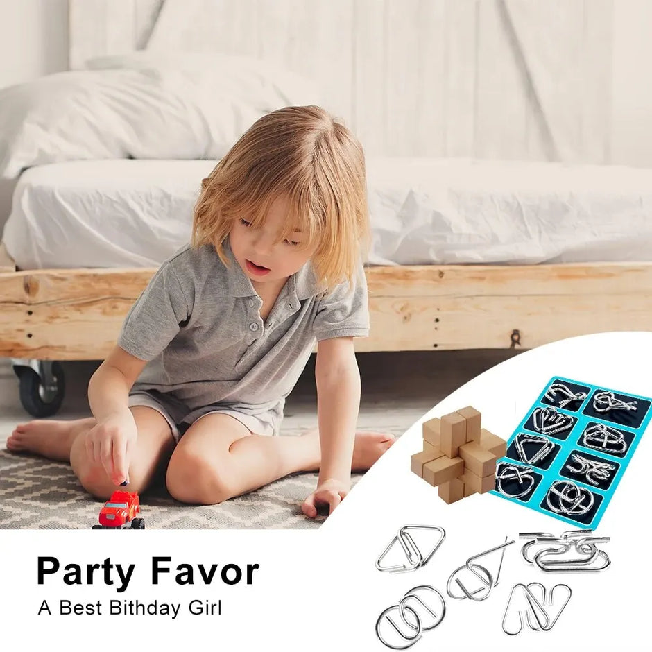 8 Pcs Ringlet Series Metal Educational Toys Intelligence Loop Sets Unlock Decompression Children's Toys