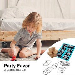 8 Pcs Baguenaudier Série Métal Jouets Éducatifs Intelligence Boucle Ensembles Déverrouiller Décompression Enfants Jouets