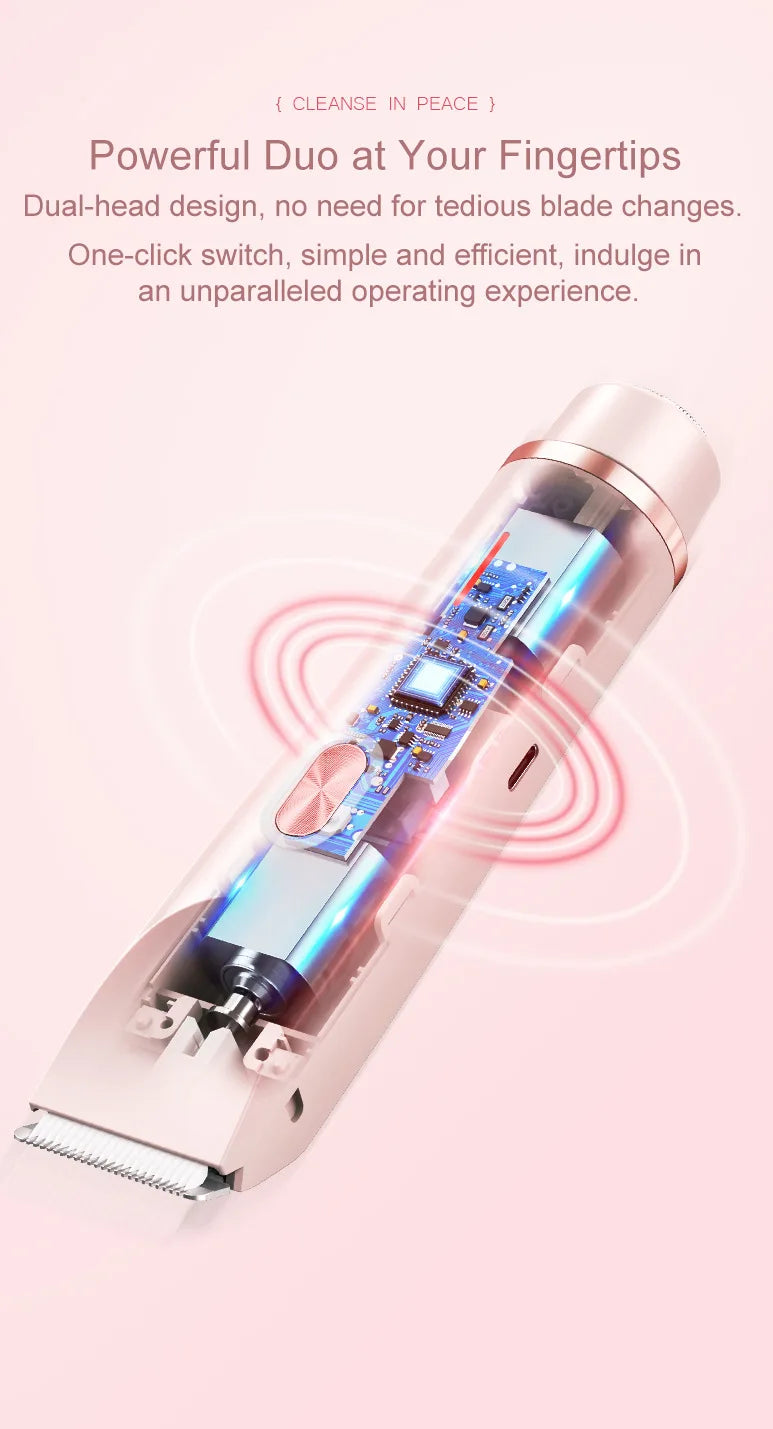 2-in-1 Electric Epilator, Painless Shaver, Bikini Trimmer, Facial Mustache Trimmer, Body Shaver for Women, Facial Epilator