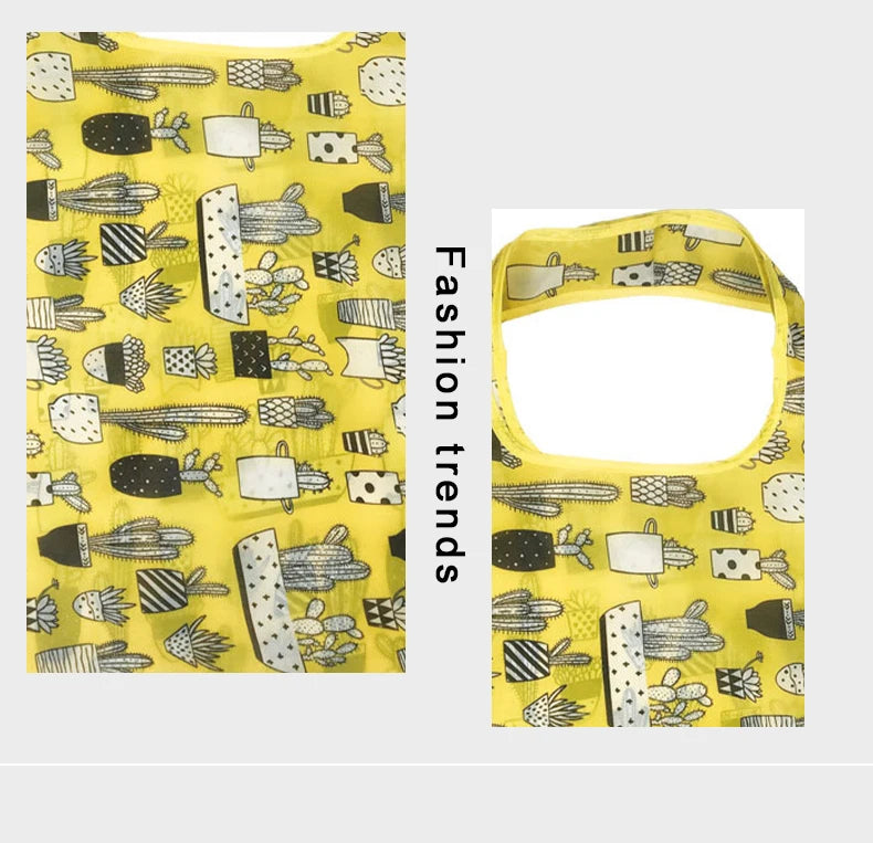 Sac de courses réutilisable, sac d'épicerie pliable en Nylon, fourre-tout créatif et écologique, léger et Durable