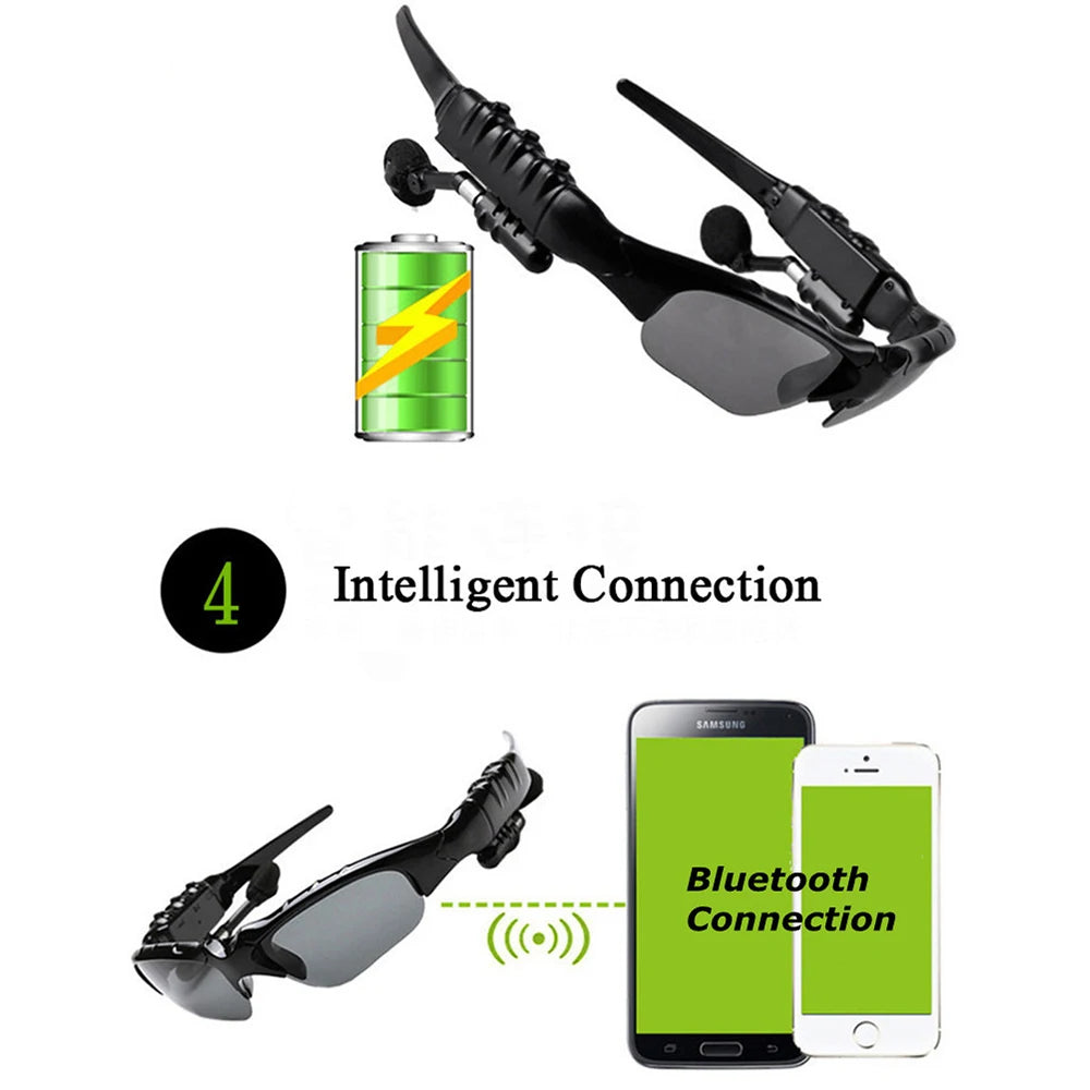 Sans fil Bluetooth 4.1 casque mode sport stéréo téléphone polarisé conduite lunettes de soleil équitation yeux lunettes casque