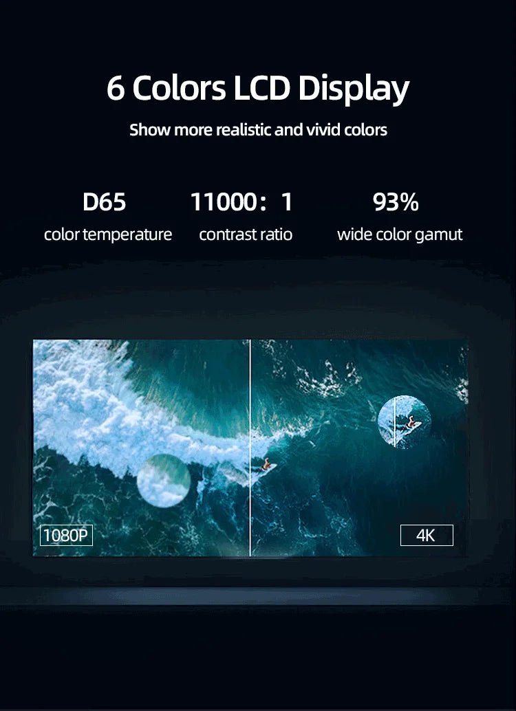 Lenovo Portable 4K projecteur 100M Android 12 WIFI 6 TOF No-Sense mise au point automatique extérieur Full HD projecteur vidéo film Home cinéma