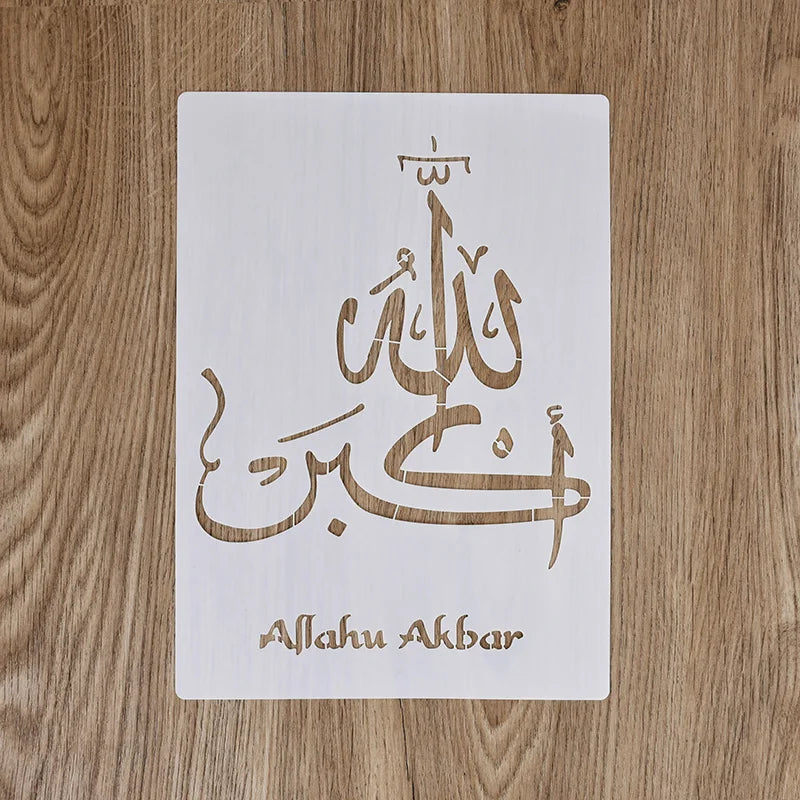 Pochoirs à écriture arabe islamique 29x21cm, bricolage, peinture murale, Scrapbook, gaufrage, Album, modèle de carte en papier, décor du Ramadan Eid Mubarak