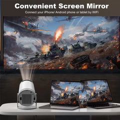 Projecteur domestique 4K 1280*720P double Wifi HDMI 260ANSI 180 ° Projecteur portatif extérieur flexible de cinéma vidéo BT5.0 nouveau PK HY300 Pro