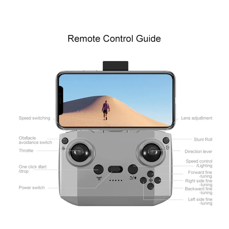 Xiaomi D16 Drone 8K HD double caméra réglable électriquement débit optique évitement d'obstacles quadrirotor télécommandé 15000M