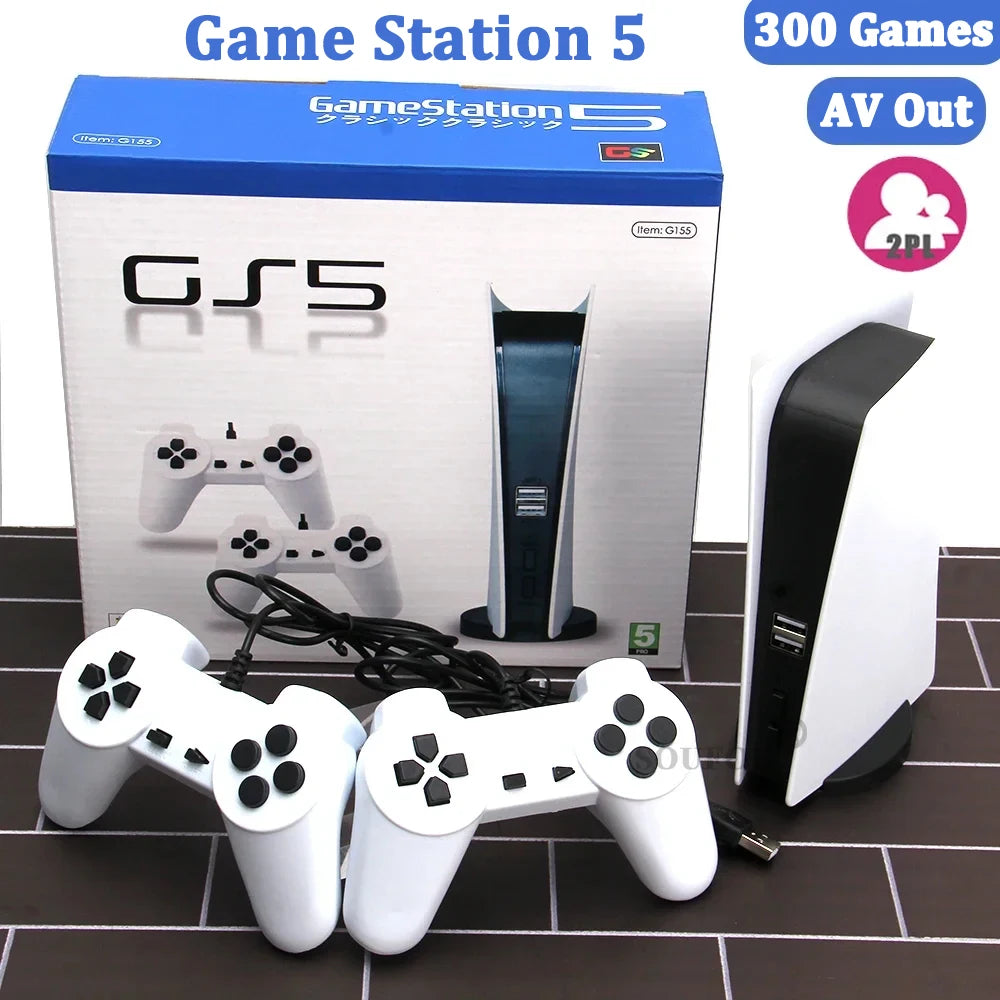 GS5 Console de jeu vidéo Mini TV Console de jeu portable manettes filaires jeu vidéo 300 jeu rétro sortie HD deux joueurs pour PS1 Etc.