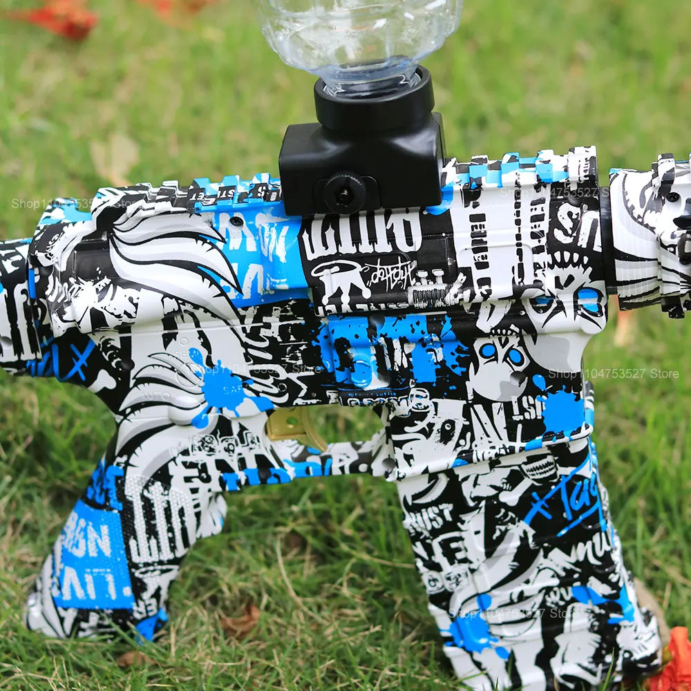 Boule de Gel électrique Blaster, pistolet à jouets, finition métallique à grande vitesse, jeux de plein air, activités de jouets, jeu d'équipe pour plus de 14 (Bullets exposés)