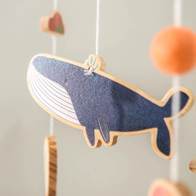Hochets pour nouveau-né de 0 à 12 mois, jouets en feutre doux, cloche de lit de baleine, berceau Mobile suspendu, carrousel Musical, jouet pour garçons et filles, cadeau