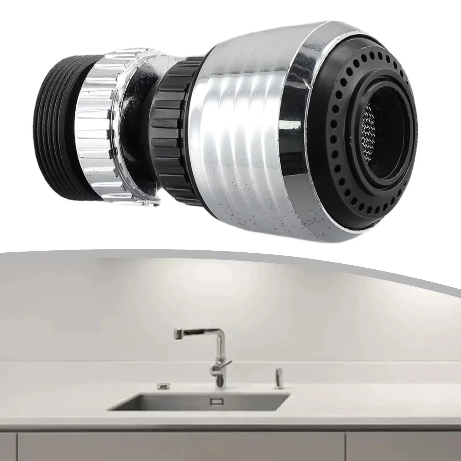 Accessory for water heater, water gyrator, water diffuser, kitchen grill, rociador, adapter, pie