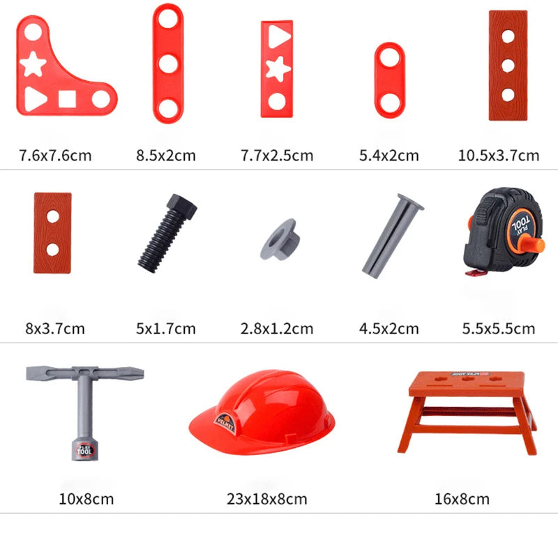 Kit de boîte à outils pour enfants, jouets éducatifs, outils de réparation de Simulation, perceuse, jeu en plastique, apprentissage, ingénierie, Puzzle, jouets cadeaux pour garçon
