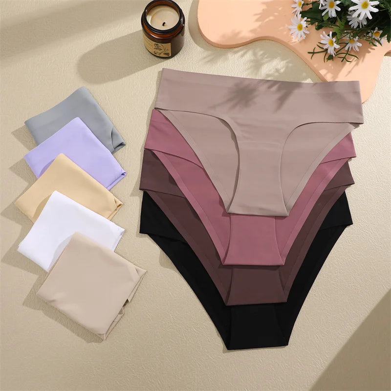 3 pièces/ensemble femmes culottes Sexy sans couture sans Trace sous-vêtements taille basse slips 9 couleurs unies respirant intimes Lingerie Ultra mince