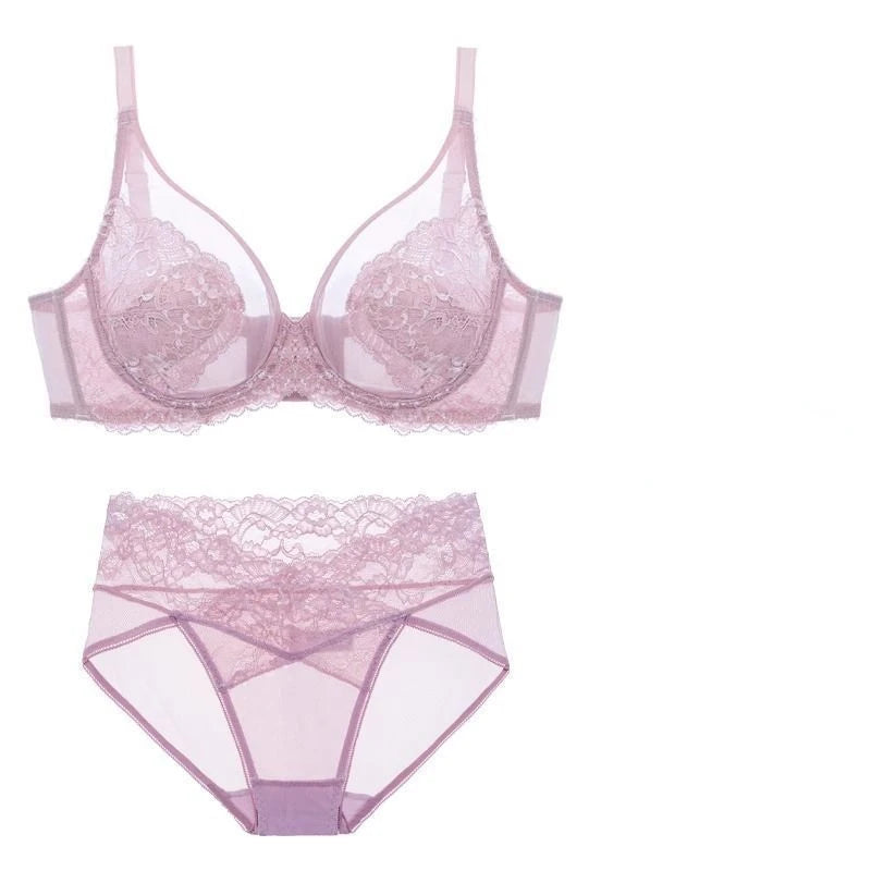 MOYISU Sexy Tushy sous-vêtements femmes gros seins petits seins Hottie ensemble Ultra mince push-up poitrine Anti-affaissement doux soutien-gorge à armatures AB CD