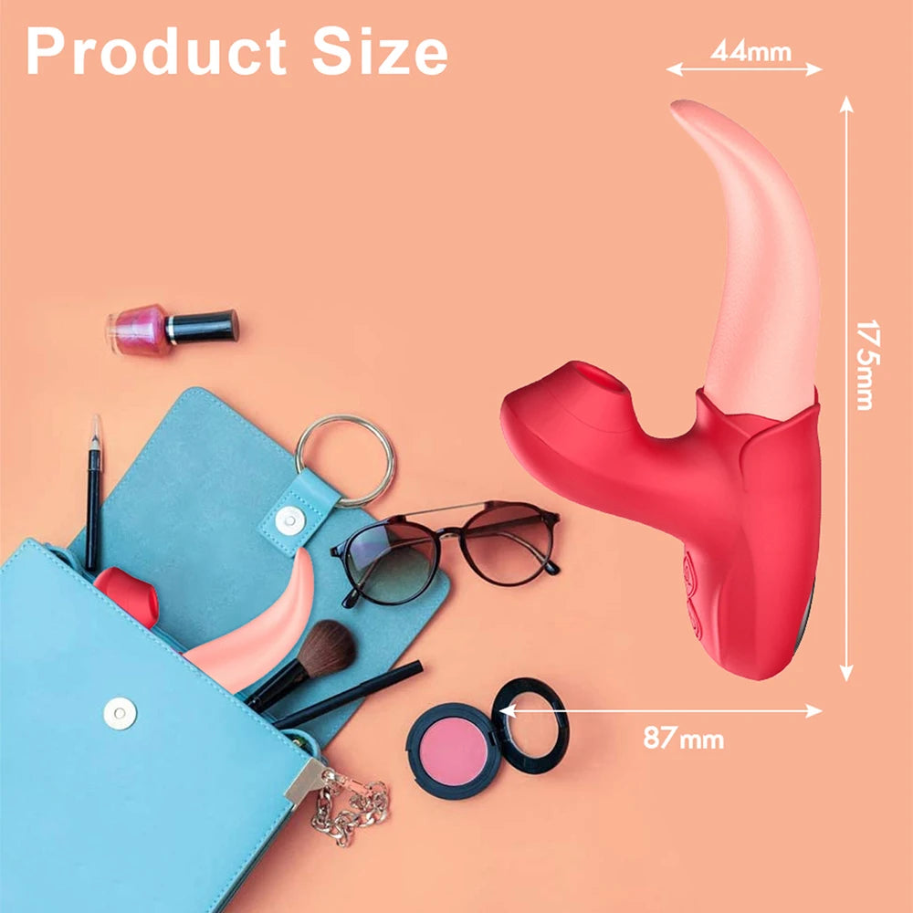Vibromasseur Rose à succion avec léchage de langue pour femmes, Stimulation clitoridienne, stimulateur de mamelons, produits pour adultes, jouets sexuels