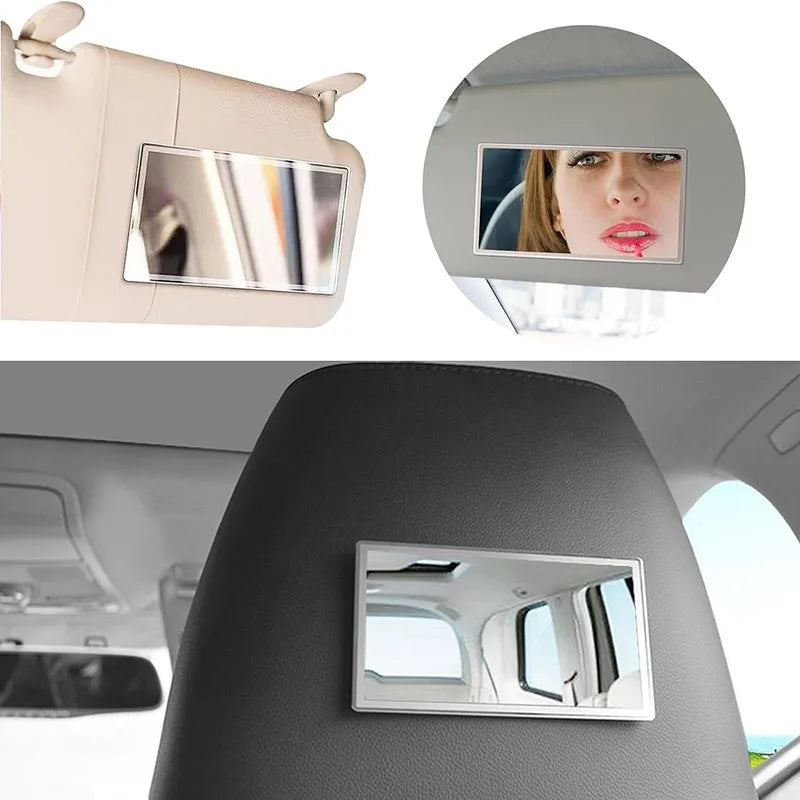 Miroir de maquillage de voiture en acier inoxydable, Portable, pare-soleil automatique, miroirs HD, miroir intérieur de voiture, style universel