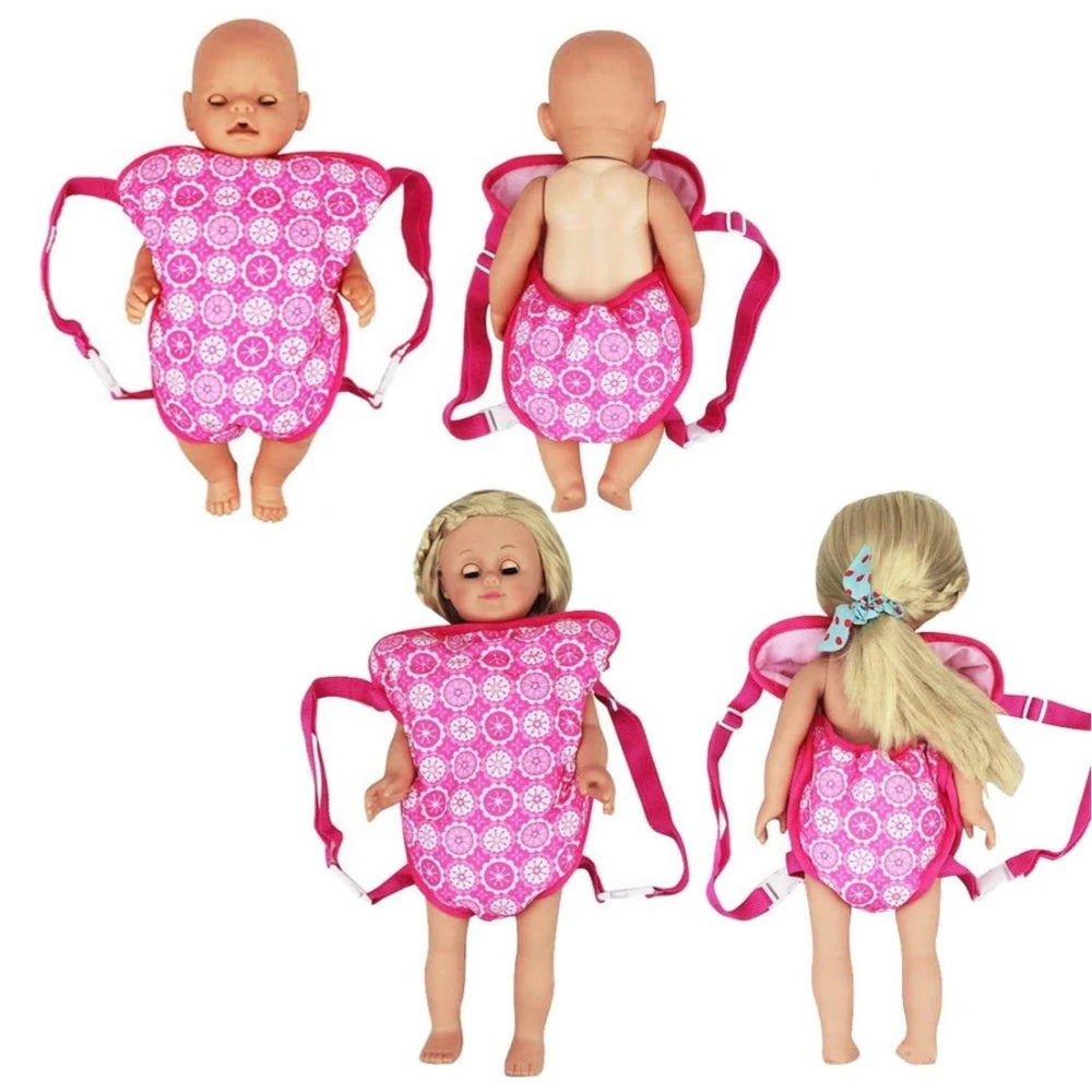 Sac à dos porte-poupée en peluche pour poupée, accessoires de poupée, porte-avant/arrière avec sangles, accessoires de poupée pour nouveau-né de 43cm, paquets sortants