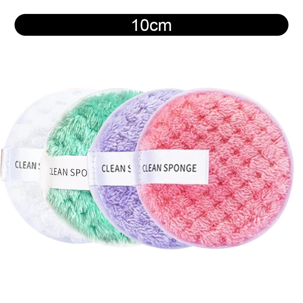 Tampon de coton en microfibre démaquillant, cosmétiques, serviette de maquillage lavable, éponge de nettoyage, outil de soins de la peau, gant de toilette, 1/4 pièces