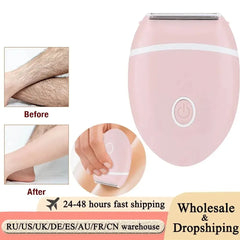 Women's 3-in-1 Electric Razor Mini Shaver Special Hair Removal Kit for Full Body, Underarm, and Intimate Areas