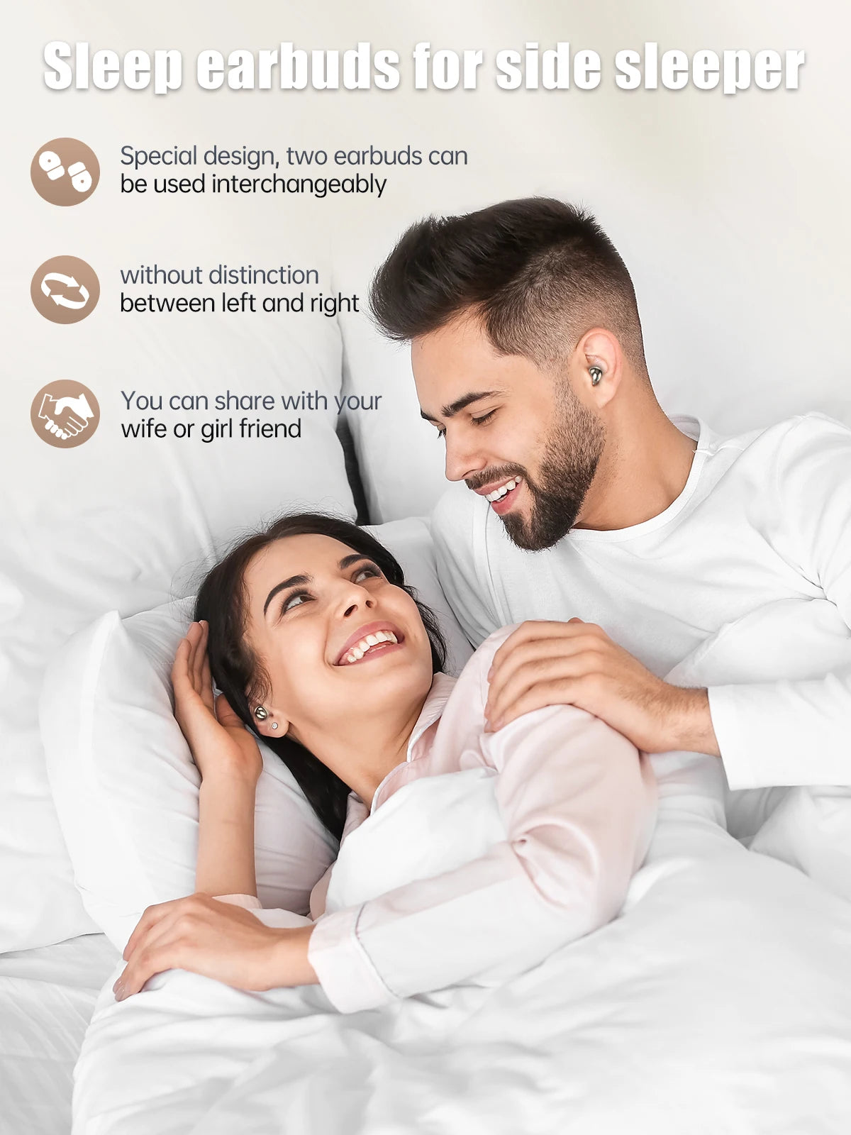 Écouteurs intra-auriculaires sans fil Bluetooth TWS, casque Invisible, HiFi, basses profondes, oreillettes de sommeil avec micro HD, pour IPhone Xiaomi
