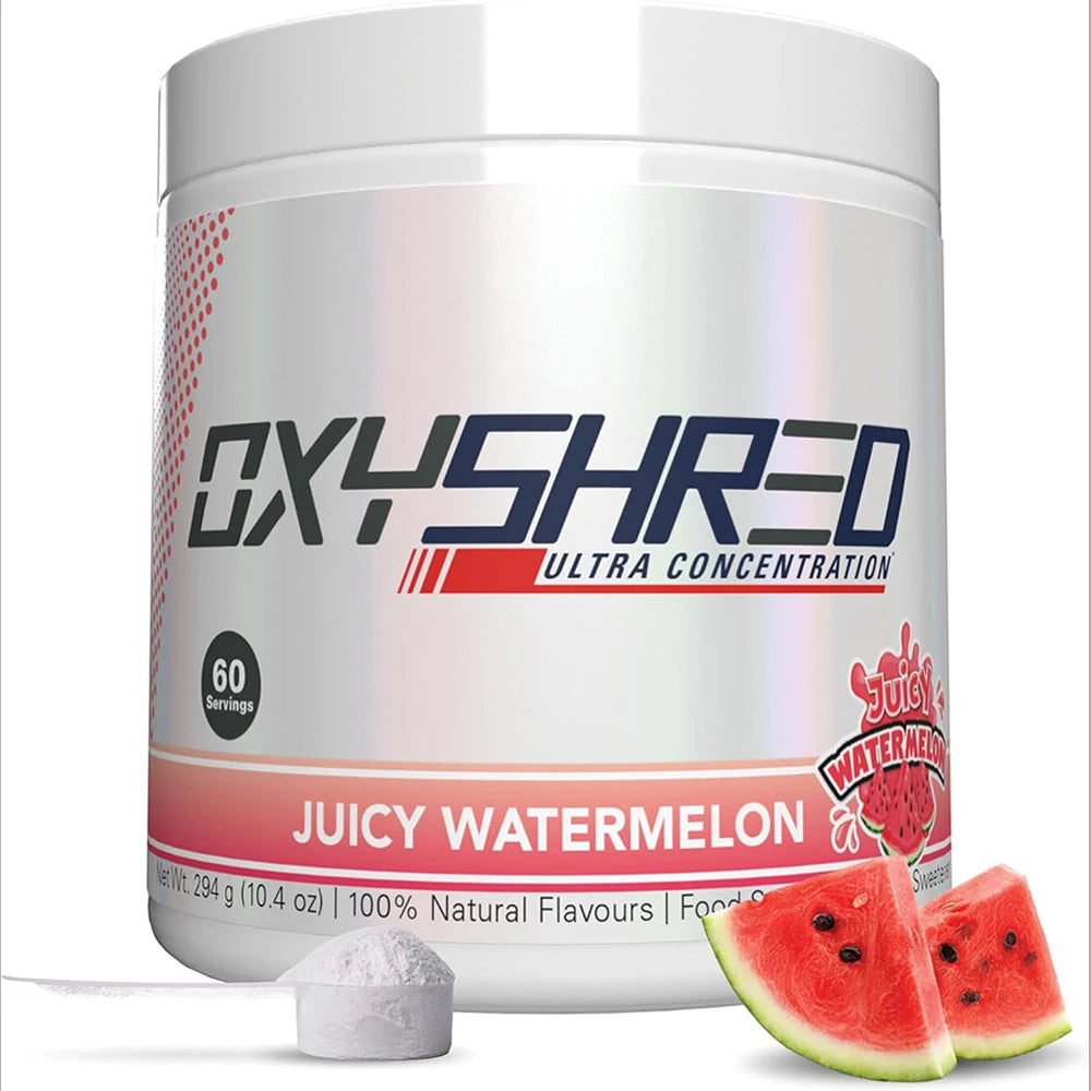 Poudre de pré-entraînement Oxyshred - Poudre de pré-entraînement avec L Glutamine et carnitine d'acétyl, boisson énergisante - Blast cosmique et mangue
