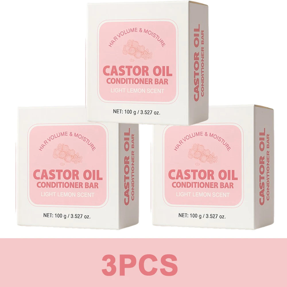 Barre revitalisante à l'huile de ricin, 100g, Anti-frisottis, nourrissante et apaisante, contrôle de l'huile, pour tous les Types de cheveux, hydratant