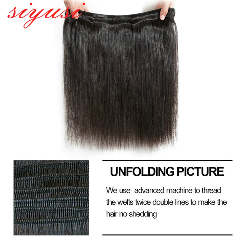 Paquets brésiliens de cheveux raides 1/3/4 pièces 100% cheveux humains non transformés paquets droits Extensions de cheveux humains pour les femmes noires