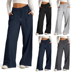Yoga jambe droite pantalon de survêtement jambe droite femmes pantalon de survêtement ample jambe large en plein air gymnase course pantalon de survêtement décontracté