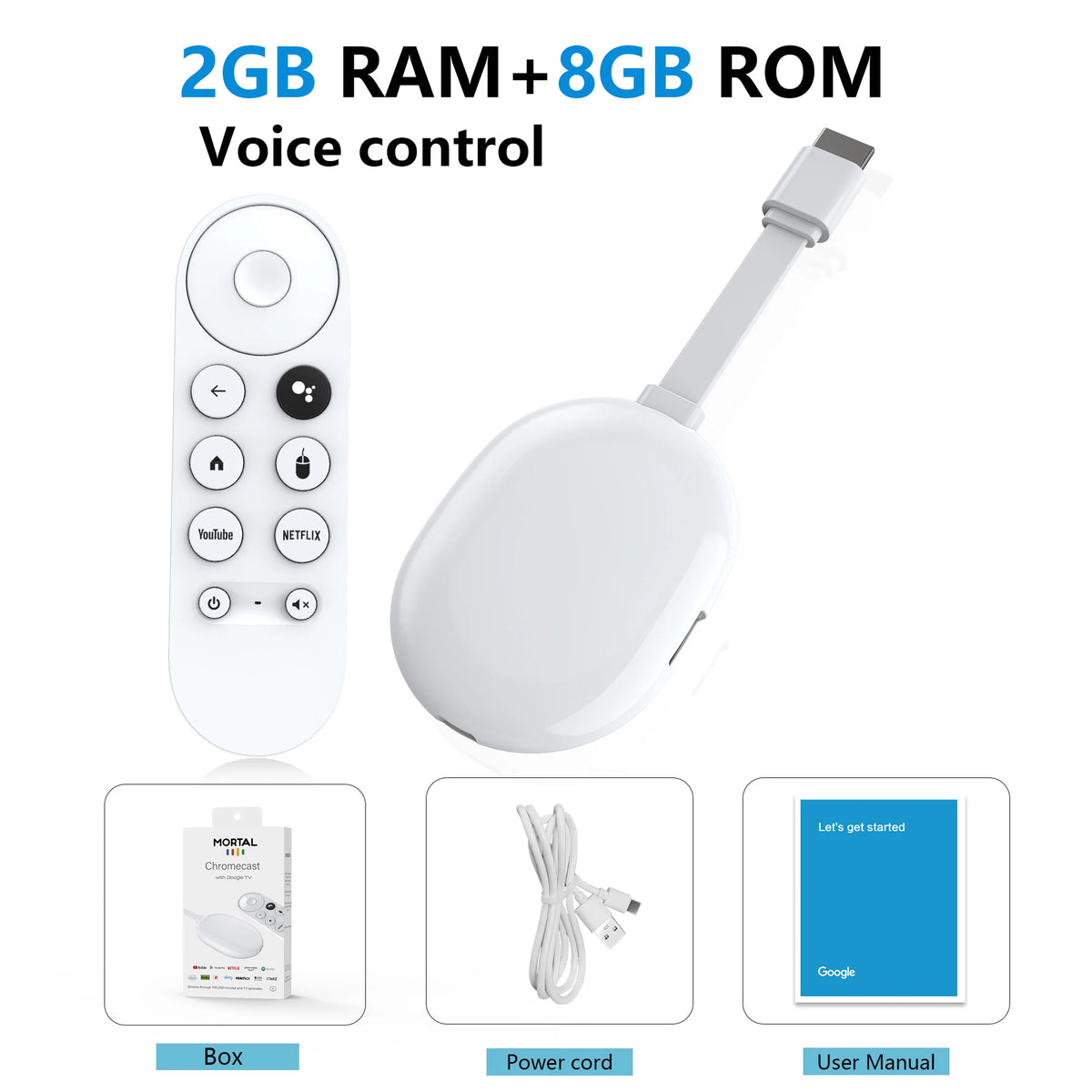 Android TV Stick Smart 4K Home cinéma Mortal Q2 ultra AllwinnerH313 Netflix YouTube Wifi6 Bluetooth Chromecast télécommande vocale